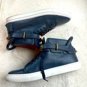 Buscemi Navy Leather High Top Sneakers Size 12